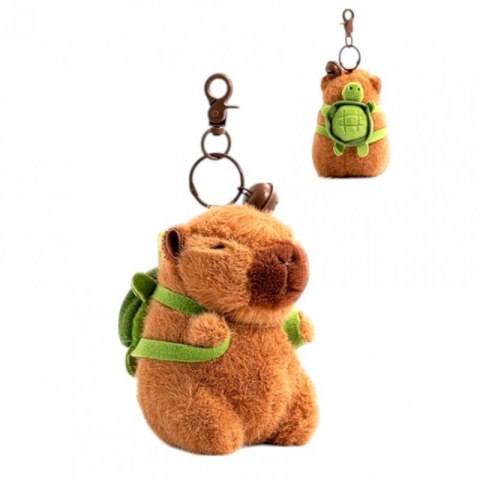 Brelok do kluczy pluszowa puchata Kapibara z plecakiem żółw BRL361