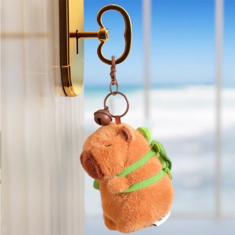 Brelok do kluczy pluszowa puchata Kapibara z plecakiem żółw BRL361