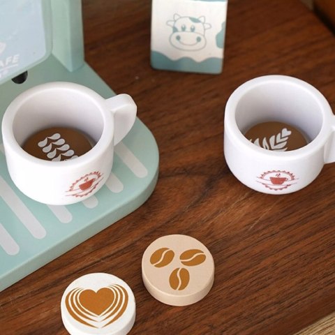 Drewniany ekspres do kawy dla dzieci z akcesoriami Luxma