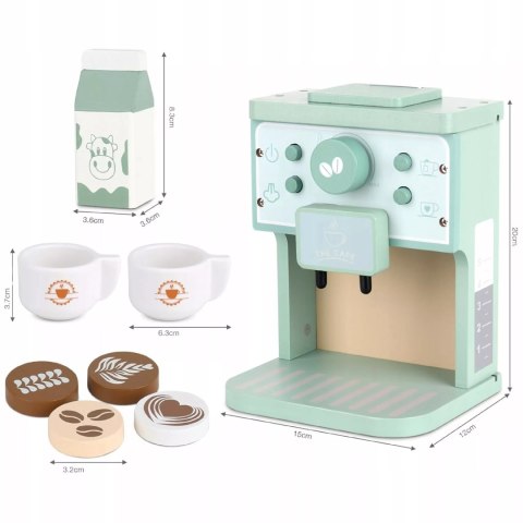 Drewniany ekspres do kawy dla dzieci z akcesoriami Luxma