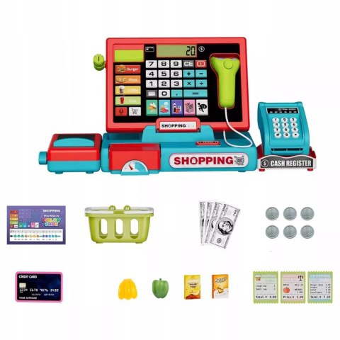 Elektroniczna kasa fiskalna sklepowa dla dzieci akcesoria zabawa w sklep Luxma