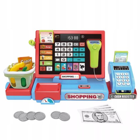 Elektroniczna kasa fiskalna sklepowa dla dzieci akcesoria zabawa w sklep Luxma