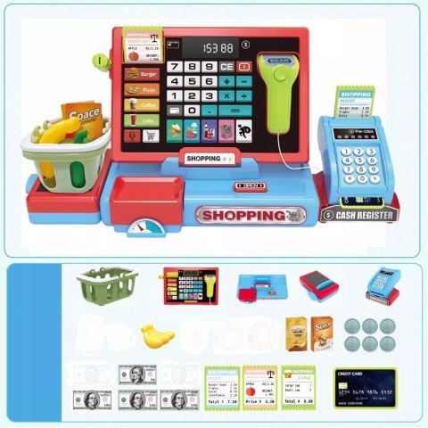 Elektroniczna kasa fiskalna sklepowa dla dzieci akcesoria zabawa w sklep Luxma