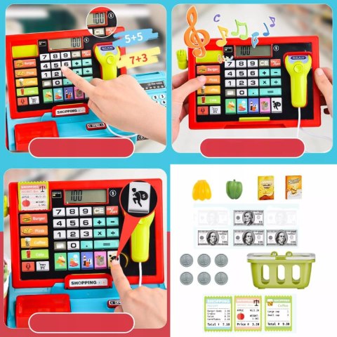Elektroniczna kasa fiskalna sklepowa dla dzieci akcesoria zabawa w sklep Luxma