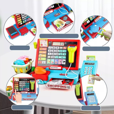 Elektroniczna kasa fiskalna sklepowa dla dzieci akcesoria zabawa w sklep Luxma