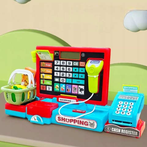 Elektroniczna kasa fiskalna sklepowa dla dzieci akcesoria zabawa w sklep Luxma