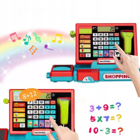 Elektroniczna kasa fiskalna sklepowa dla dzieci akcesoria zabawa w sklep Luxma