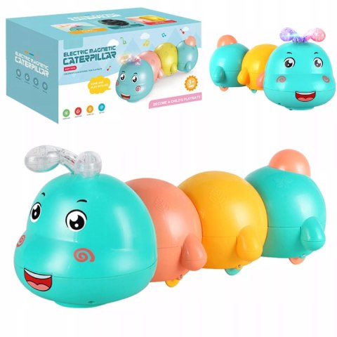 Interaktywna Gąsienica do Raczkowania dla dzieci światła dźwięk melodia Luxma