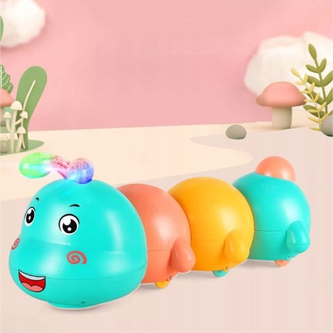 Interaktywna Gąsienica do Raczkowania dla dzieci światła dźwięk melodia Luxma