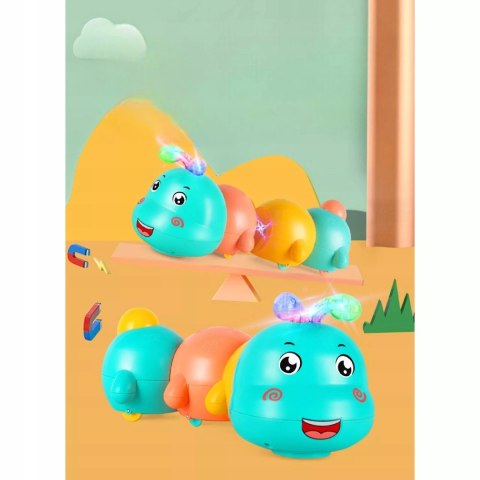 Interaktywna Gąsienica do Raczkowania dla dzieci światła dźwięk melodia Luxma