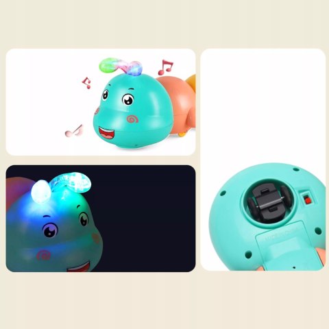 Interaktywna Gąsienica do Raczkowania dla dzieci światła dźwięk melodia Luxma