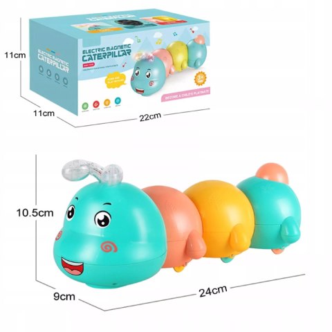 Interaktywna Gąsienica do Raczkowania dla dzieci światła dźwięk melodia Luxma