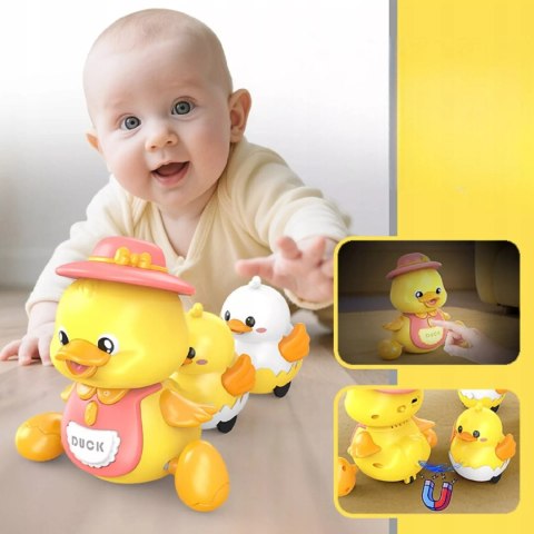 Interaktywna Kaczuszka z maluchami na magnes nauka raczkowania dla dzieci Luxma