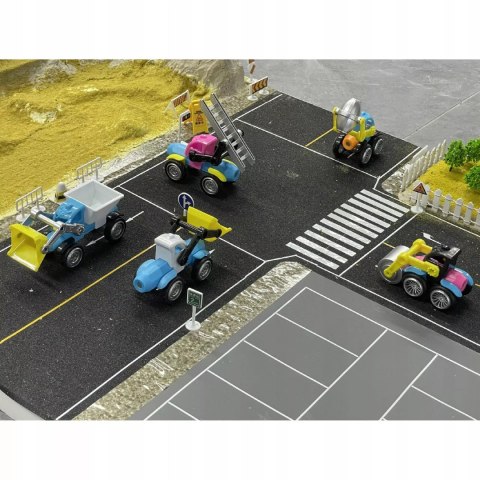 Klocki Magnetyczne Pojazdy Budowlane Drogowe Komplet Zestaw 6 pojazdów Luxma