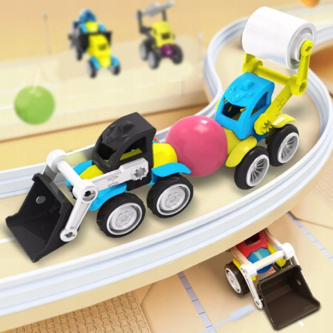 Klocki Magnetyczne Pojazdy Budowlane Drogowe Komplet Zestaw 6 pojazdów Luxma