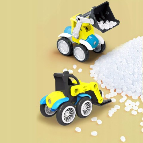 Klocki Magnetyczne Pojazdy Budowlane Drogowe Komplet Zestaw 6 pojazdów Luxma