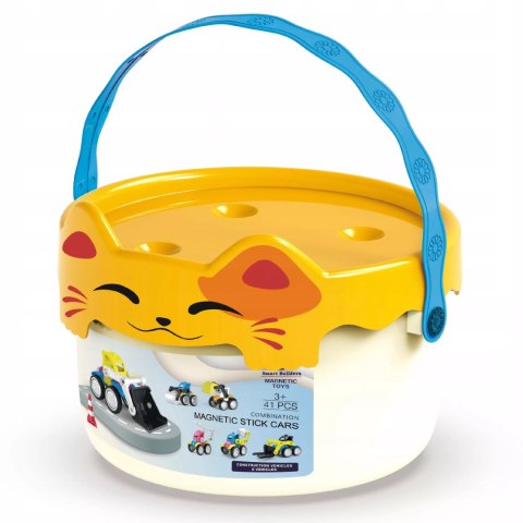 Klocki Magnetyczne Pojazdy Budowlane Drogowe Komplet Zestaw 6 pojazdów Luxma