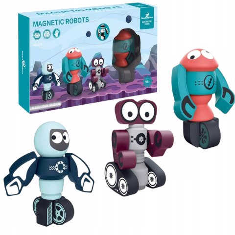 Klocki magnetyczne dla dzieci roboty 21 elementów kosmiczna zabawa Luxma