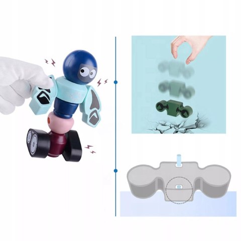 Klocki magnetyczne dla dzieci roboty 21 elementów kosmiczna zabawa Luxma