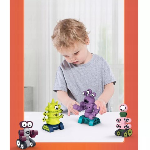 Magnetyczne Potwory Klocki Roboty dla dzieci 18m+ Zabawka Edukacyjna Luxma