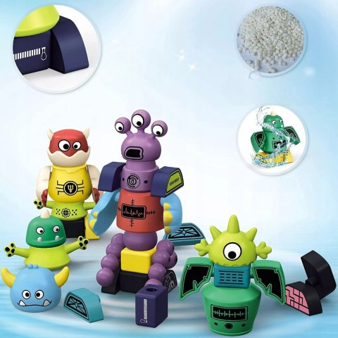 Magnetyczne Potwory Klocki Roboty dla dzieci 18m+ Zabawka Edukacyjna Luxma