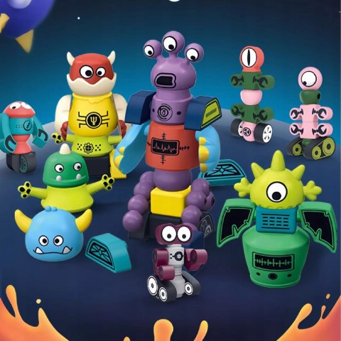 Magnetyczne Potwory Klocki Roboty dla dzieci 18m+ Zabawka Edukacyjna Luxma