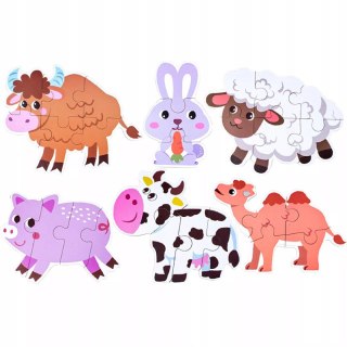 Moje pierwsze puzzle farma 28 elementów w kolorowej puszce dla dzieci Luxma