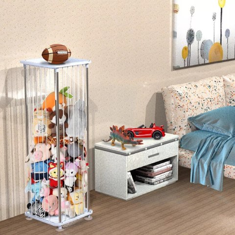 Organizer na pluszaki i zabawki stojak z elastycznymi pasami, pojemny Luxma
