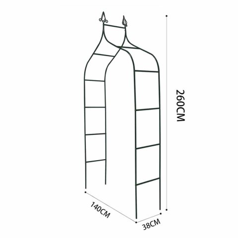 Pergola ogrodowa LUARO metalowa łuk z grotami na róże kwiaty pnącza 265 cm Kik Sp. z o. o. Sp. k.