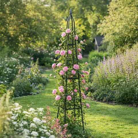 Pergola podpora LUARO ogrodowa na kwiaty stojak na róże pnące piramida metalowa Kik Sp. z o. o. Sp. k.