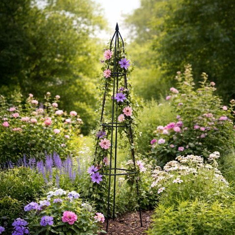 Pergola podpora LUARO ogrodowa na kwiaty stojak na róże pnące piramida metalowa Kik Sp. z o. o. Sp. k.