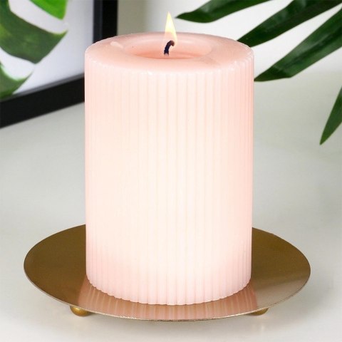 Podstawka pod Świecę Metalowa Złota 12 cm VILDE Okrągła na Nóżkach