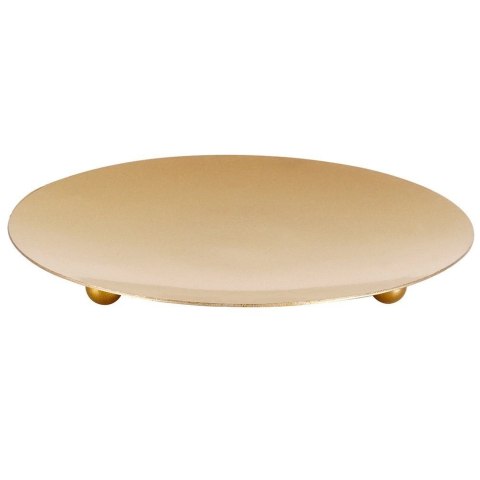 Podstawka pod Świecę Metalowa Złota 12 cm VILDE Okrągła na Nóżkach