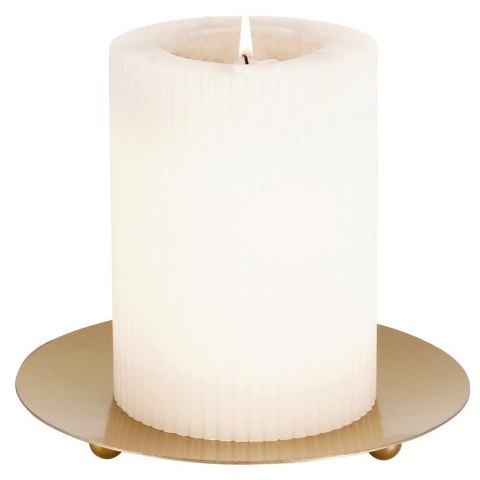 Podstawka pod Świecę Metalowa Złota 12 cm VILDE Okrągła na Nóżkach