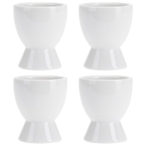 Podstawki na Jajka Porcelanowe Białe Łyżeczki EXCELLENT HOUSEWARE 4 szt.