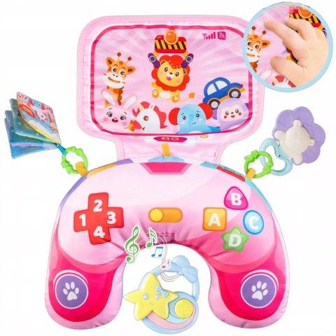 Poduszka Edukacyjna dla Niemowlaka Sensoryczna Zabawa Grzechotka Książeczka Luxma