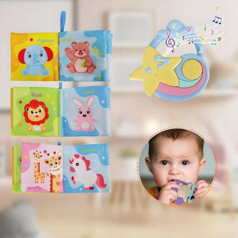 Poduszka Edukacyjna dla Niemowlaka Sensoryczna Zabawa Grzechotki Melodie Luxma