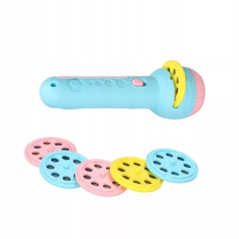 Projektor mini ręczny latarka 2w1niebieski dla dzieci 7606N Luxma