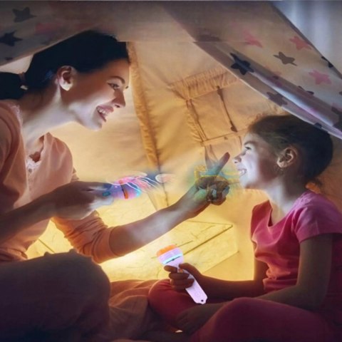 Projektor mini ręczny latarka 2w1niebieski dla dzieci 7606N Luxma