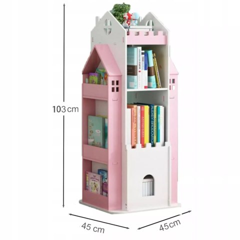 REGAŁ NA KSIĄŻKI OBROTOWY PÓŁKA DOMEK ORGANIZER POKÓJ DZIECIĘCY W360-3 Luxma