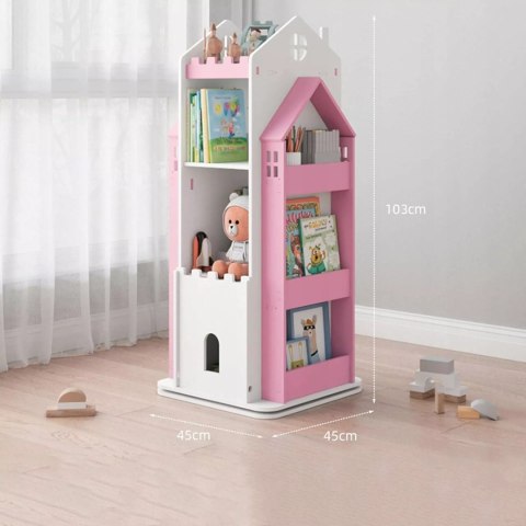 REGAŁ NA KSIĄŻKI OBROTOWY PÓŁKA DOMEK ORGANIZER POKÓJ DZIECIĘCY W360-3 Luxma
