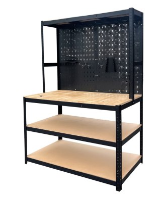 STÓŁ WARSZTATOWY BLACK Z PERFORACJĄ 120*60*180CM UN