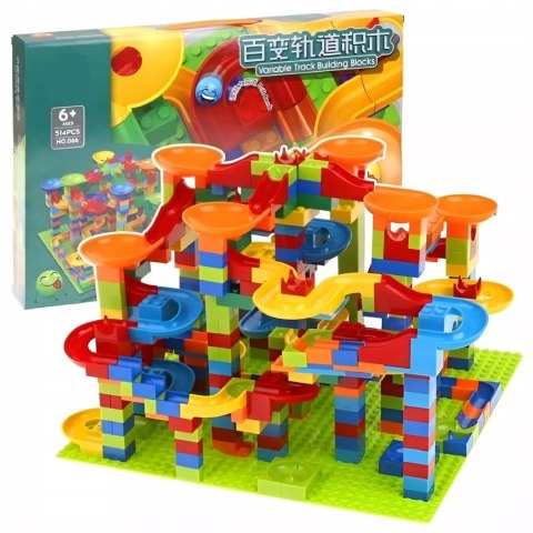 Tor Kulkowy Kulodrom Duży Labirynt Wyścigi Kulek 514 el. klocki Luxma