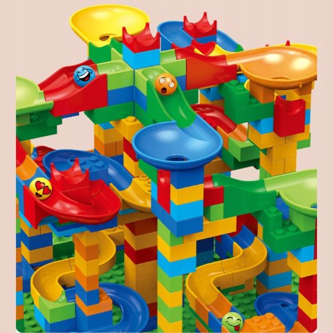 Tor Kulkowy Kulodrom Duży Labirynt Wyścigi Kulek 514 el. klocki Luxma