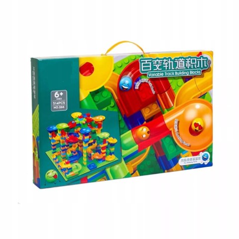 Tor Kulkowy Kulodrom Duży Labirynt Wyścigi Kulek 514 el. klocki Luxma