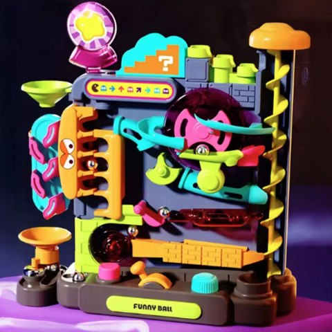 Tor Kulkowy Montessori Gra Zręcznościowa Labirynt 3D 16 Poziomów dla Dzieci Luxma