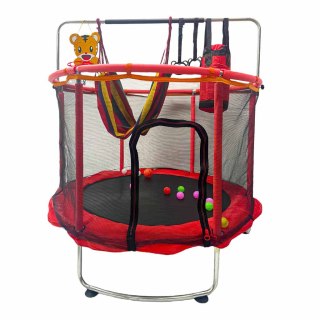 Trampolina dla dzieci ogrodowa siatka piłki koszykówka 150cm czerwona Kik Sp. z o. o. Sp. k.