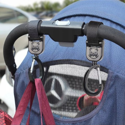 Uniwersalny zestaw 2 zaczepów uchwyt do wózka mocny hak na torbę zakupy Luxma