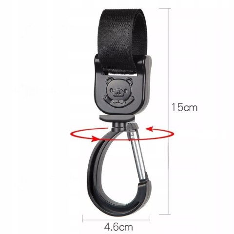 Uniwersalny zestaw 2 zaczepów uchwyt do wózka mocny hak na torbę zakupy Luxma