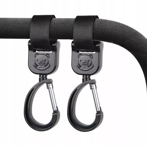 Uniwersalny zestaw 2 zaczepów uchwyt do wózka mocny hak na torbę zakupy Luxma